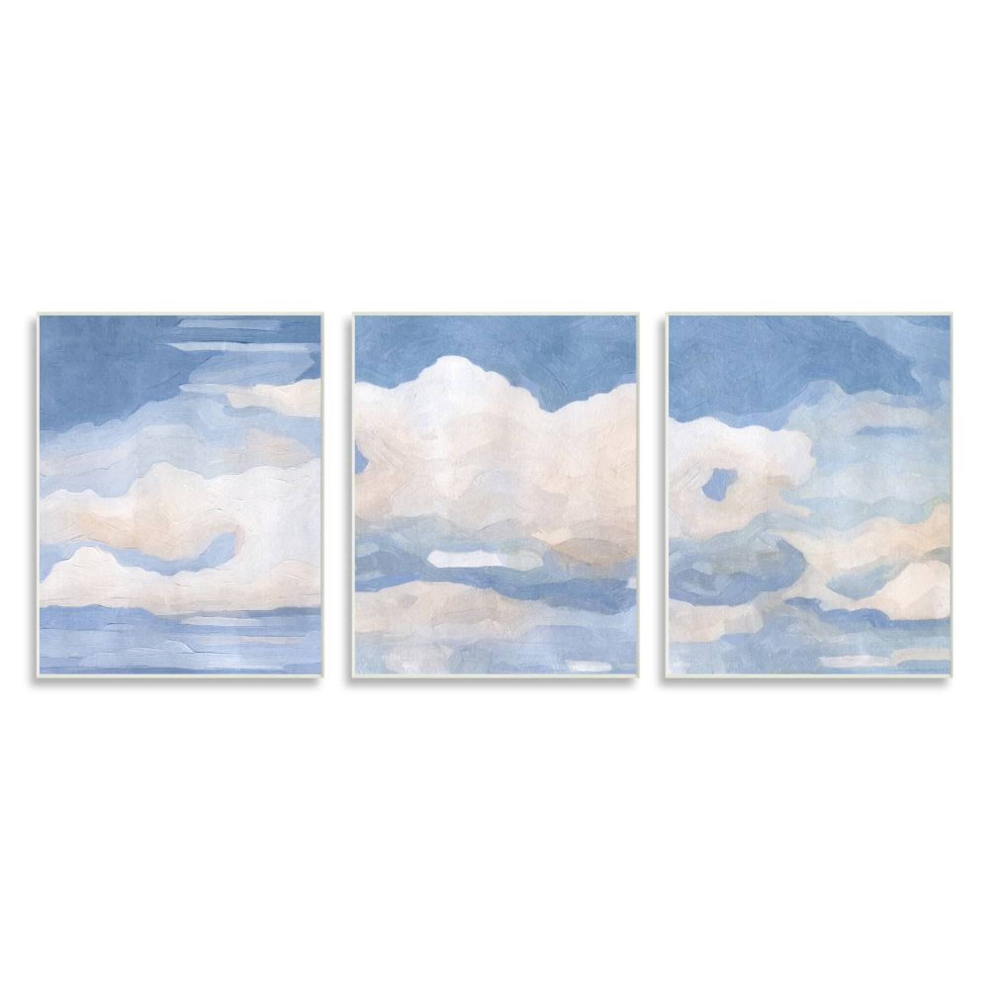 Stupell Industries Sky Blue Cloud Scape Traditional Nature Painting,10" x 15"